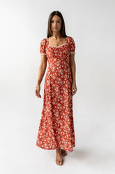 Camden Floral Maxi Dress in Rust