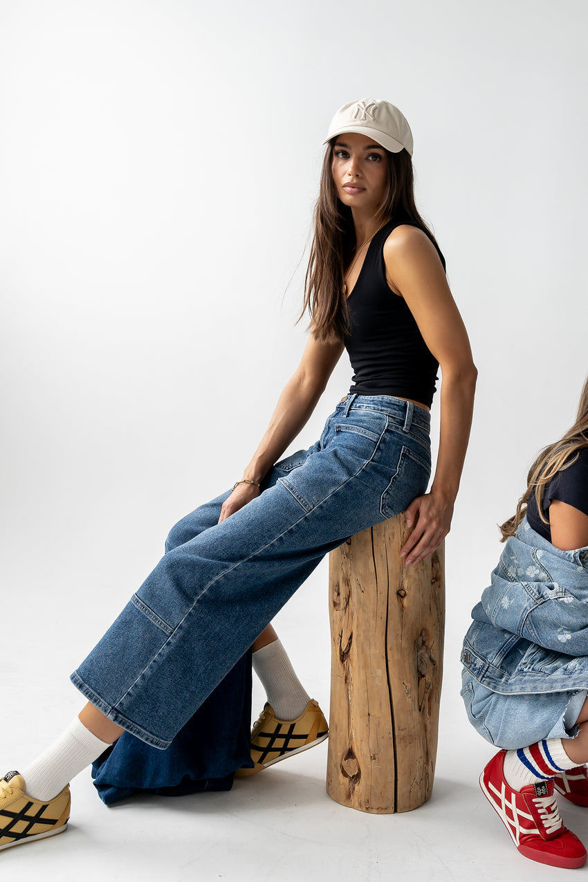Mylah Wide Leg Jeans in Medium Wash - FINAL SALE