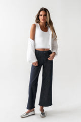 Ariana Striped Wide Leg Jeans