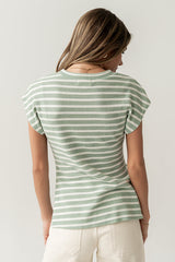 Devin Striped Top in Green