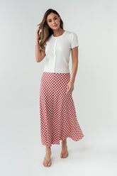 Posie Gingham Maxi Skirt in Red - FINAL SALE