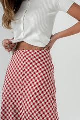 Posie Gingham Maxi Skirt in Red - FINAL SALE