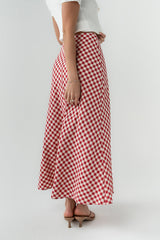 Posie Gingham Maxi Skirt in Red - FINAL SALE