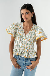 Rusty Smocked Blouse - FINAL SALE