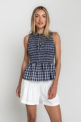 Peggy Gingham Smocked Tank - FINAL SALE