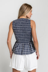 Peggy Gingham Smocked Tank - FINAL SALE