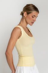 Sawyer Lace Trim Tank Top in Yellow