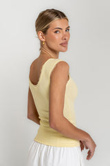 Sawyer Lace Trim Tank Top in Yellow