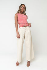Jannah Wide Leg Pants in Ecru - FINAL SALE