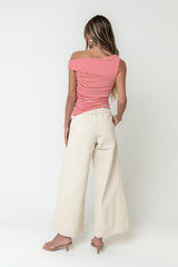 Jannah Wide Leg Pants in Ecru - FINAL SALE