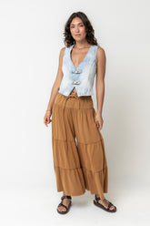 Asha Tiered Pants in Camel - FINAL SALE