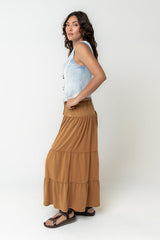 Asha Tiered Pants in Camel - FINAL SALE