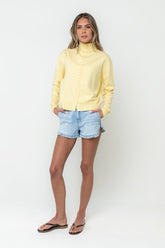 Joanna Denim Ruffle Shorts