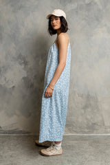 Brookelle Denim Floral Jumpsuit in Light Wash