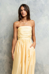 Kayleen Strapless Dress in Yellow - FINAL SALE