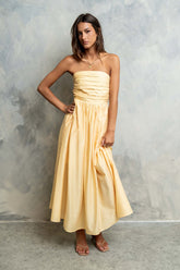 Kayleen Strapless Dress in Yellow - FINAL SALE