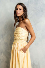 Kayleen Strapless Dress in Yellow - FINAL SALE
