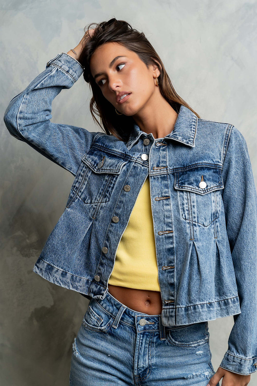 Riley Peplum Denim Jacket