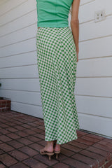 Posie Gingham Maxi Skirt in Green - FINAL SALE