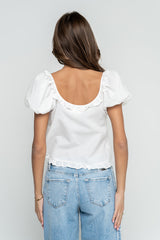Gracey Ruffle Blouse in White