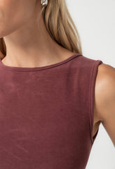 Alder Fitted Tank in Wine - FINAL SALE