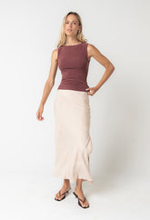 Alder Fitted Tank in Wine - FINAL SALE