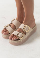 Jacinta Platform Sandal in Ecru