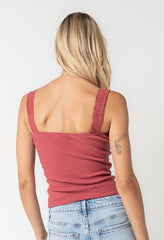 Saylor Ribbed Tank in Berry - FINAL SALE