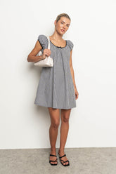 Kanyon Gingham Mini Dress in Black