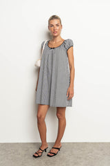 Kanyon Gingham Mini Dress in Black