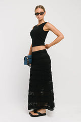 Lexie Lace Midi Skirt in Black