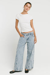 Kadie High Rise Striped Baggy Jeans