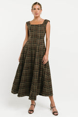 Georgia Plaid Maxi Dress