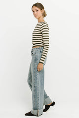 Waldorf Striped Top in Olive