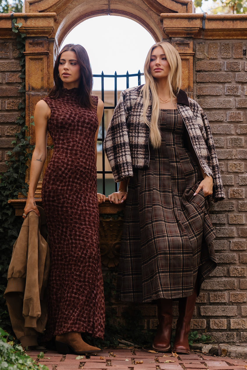 Georgia Plaid Maxi Dress