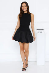 Slay Mode Bubble Mini Dress Black
