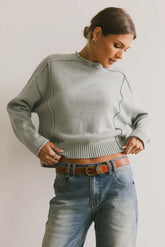 Leander Knit Sweater in Dusty Blue - FINAL SALE