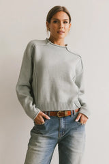 Leander Knit Sweater in Dusty Blue - FINAL SALE