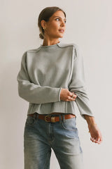 Leander Knit Sweater in Dusty Blue - FINAL SALE