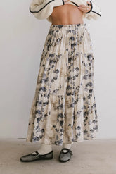 Maxine Floral Skirt in Blue - FINAL SALE