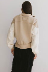 Zeya Half Zip Sweatshirt in Tan - FINAL SALE