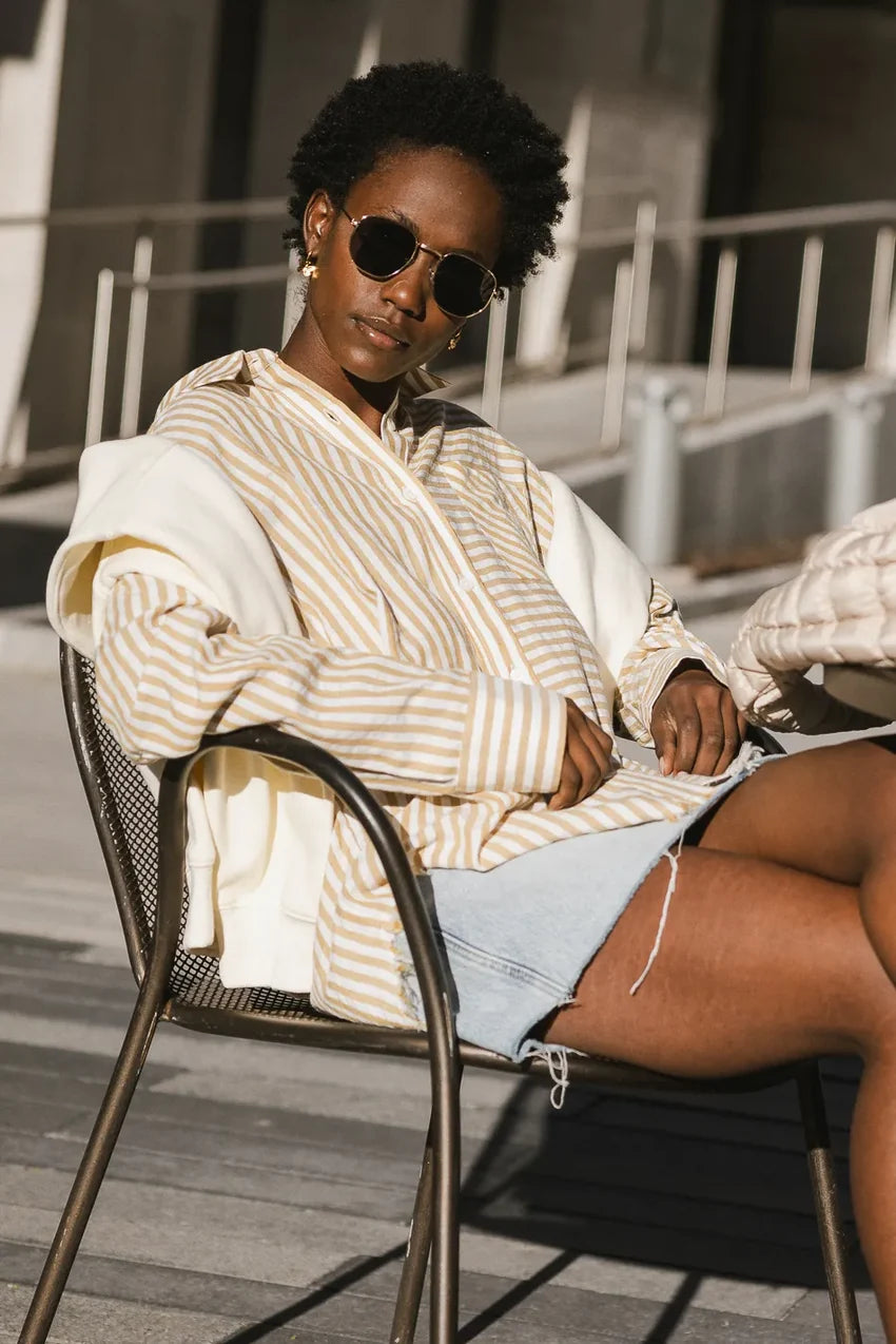 Brenn Button Up in Brown - FINAL SALE