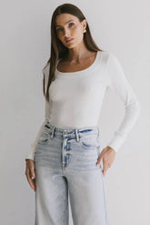 Tylar Scoop Neck Top in Ivory - FINAL SALE