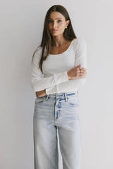 Tylar Scoop Neck Top in Ivory - FINAL SALE