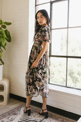 Angelique Floral Tie Dress in Black - FINAL SALE