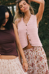 Annie Knit Vest in Blush - FINAL SALE
