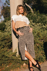 Lenny Leopard Denim Midi Skirt - FINAL SALE