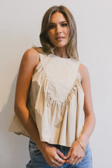 Anselle Swing Blouse in Taupe - FINAL SALE