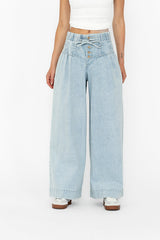 Melanie Wide Leg Pants in Light Wash - FINAL SALE