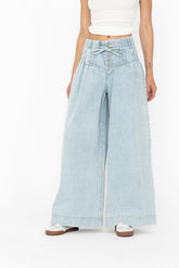 Melanie Wide Leg Pants in Light Wash - FINAL SALE